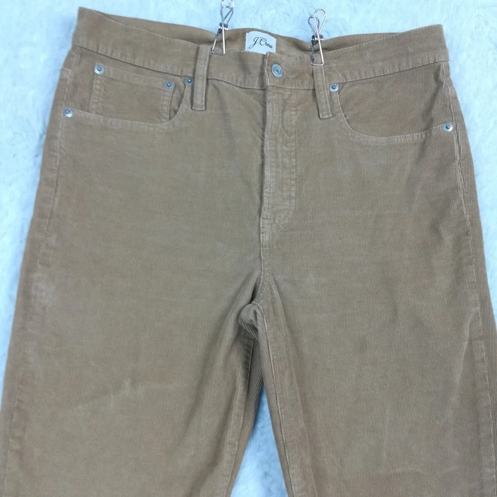 J. Crew Pants Womens Vintage Slim Straight Corduroy Camel Brown High Rise 30